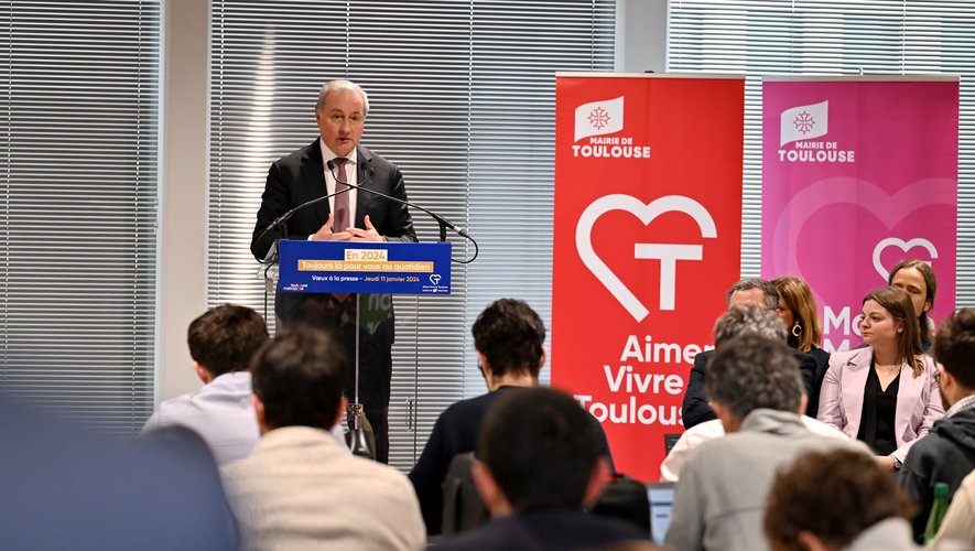 , Toulouse : le maire Jean-Luc Moudenc veut &laquo;&nbsp;relever les d&eacute;fis&nbsp;&raquo; d&rsquo;une ville prosp&egrave;re, face au &laquo;&nbsp;pessimisme ambiant&nbsp;&raquo;
