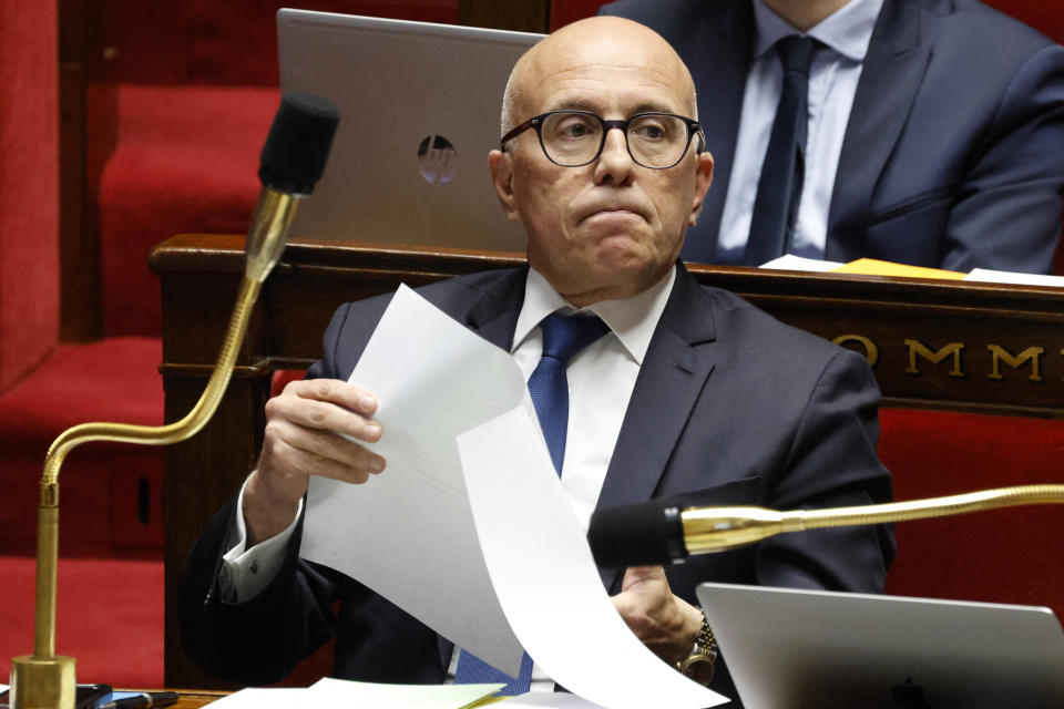&Eacute;ric Ciotti photographi&eacute; dans l&rsquo;h&eacute;micycle de l&rsquo;Assembl&eacute;e nationale le 7&nbsp;d&eacute;cembre (illustration).