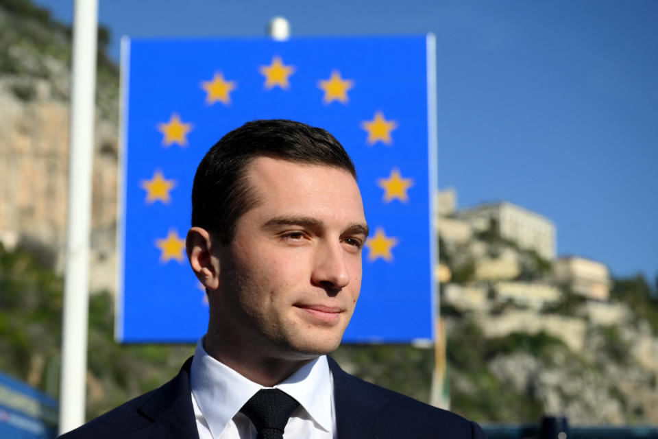 Jordan Bardella, le 19&nbsp;janvier 2024. (Photo by Nicolas TUCAT / AFP)