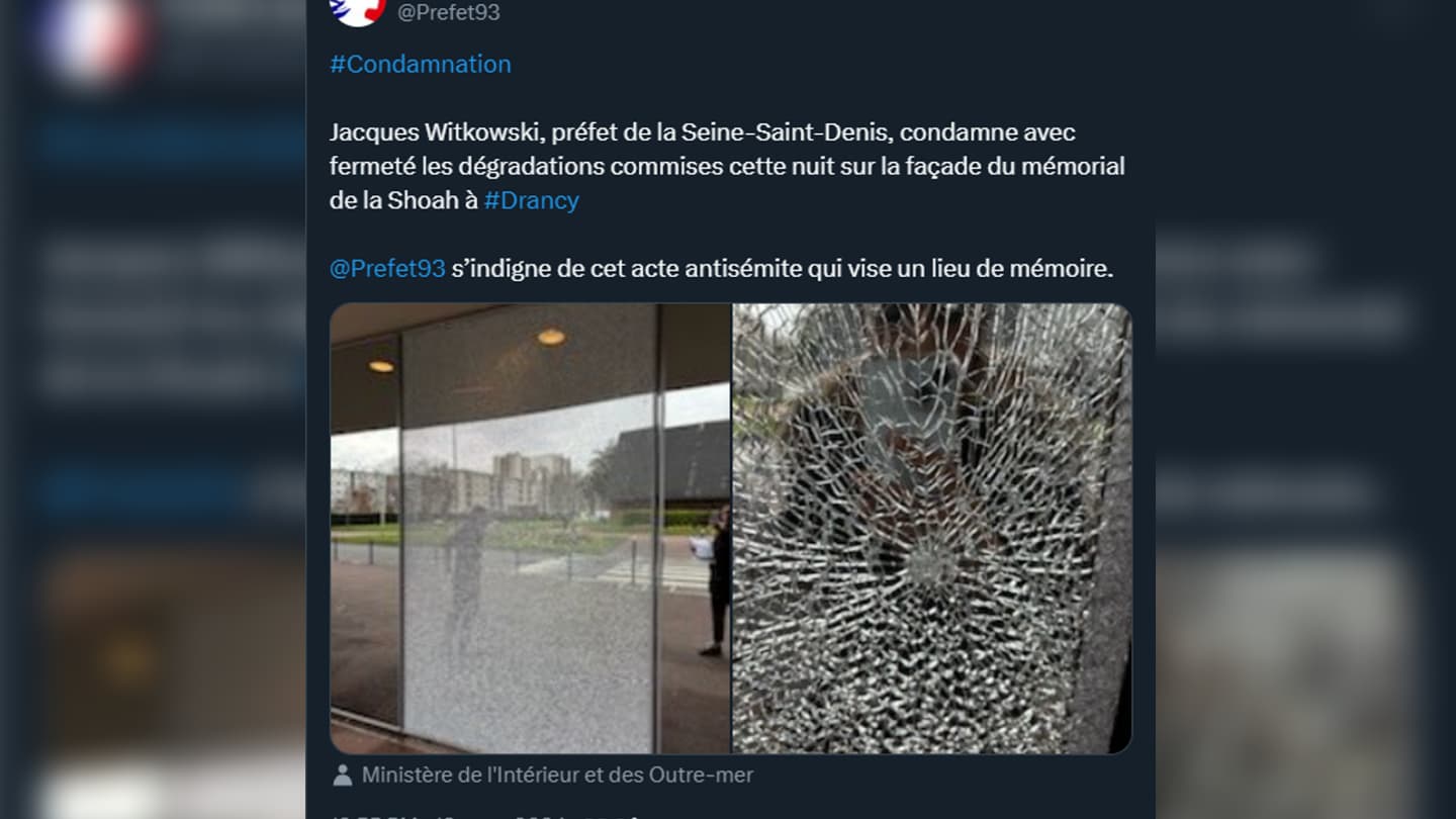 , Drancy: la fa&ccedil;ade du M&eacute;morial de la Shoah d&eacute;grad&eacute;e, &eacute;lus et autorit&eacute;s d&eacute;noncent un acte antis&eacute;mite