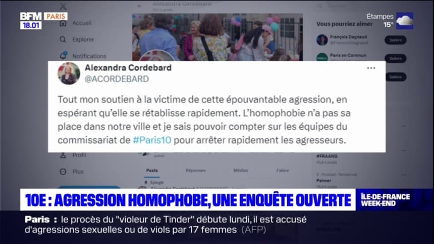 , Paris : enqu&ecirc;te ouverte apr&egrave;s une agression homophobe dans le 10e arrondissement