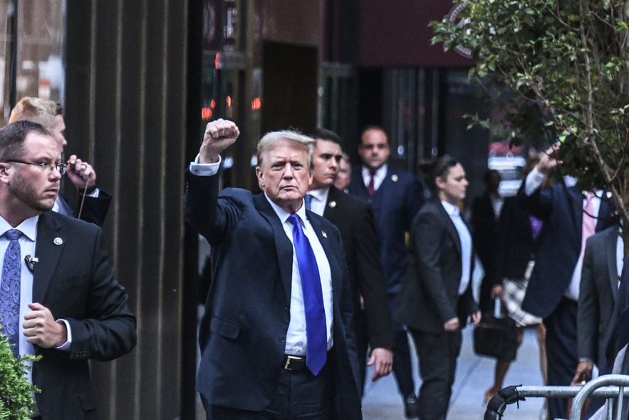 L'ex-pr&eacute;sident am&eacute;ricain Donald Trump arrive &agrave; la Trump Tower &agrave; New York le 30 mai 2024