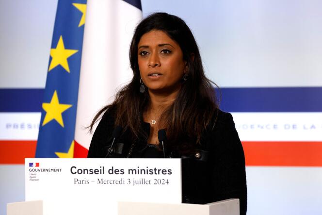 La porte-parole du gouvernement, Prisca Thevenot, &agrave; Paris, mercredi 3&nbsp;juillet&nbsp;2024.