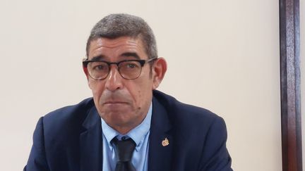 Le maire &eacute;cologiste d'Annecy Fran&ccedil;ois Astorg, en avril 2024. (MARIE AMELINE / RADIO FRANCE)