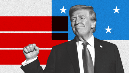 Le candidat r&eacute;publicain Donald Trump a &eacute;t&eacute; de nouveau &eacute;lu &agrave; la t&ecirc;te des Etats-Unis, le 5 novembre 2024. (HELOISE KROB / FRANCEINFO)