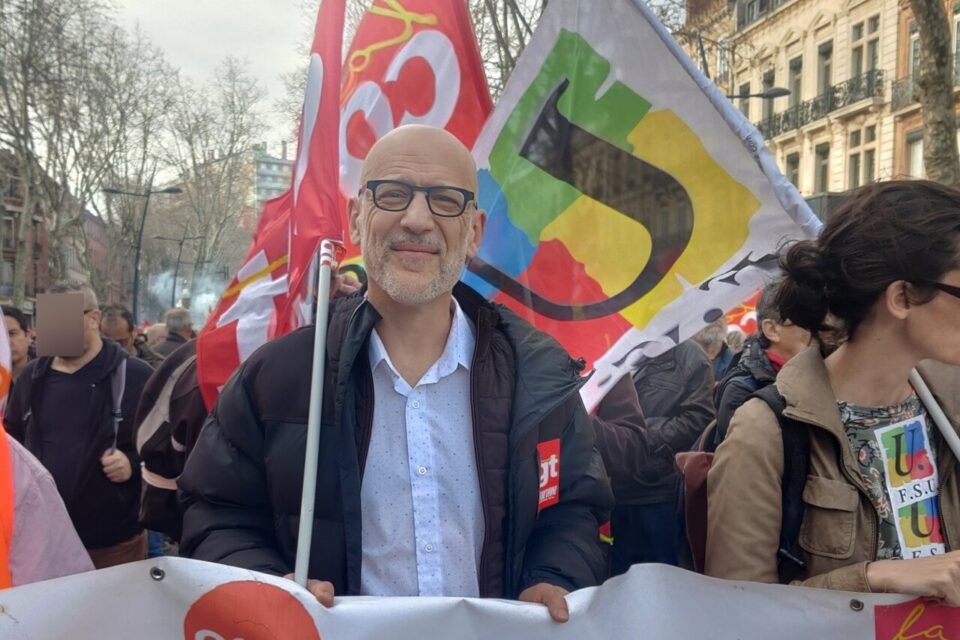 Pour C&eacute;dric Caub&egrave;re, secr&eacute;taire g&eacute;n&eacute;ral de la CGT en Haute-Garonne, les interdictions multiples des rassemblements pro-palestine sont 