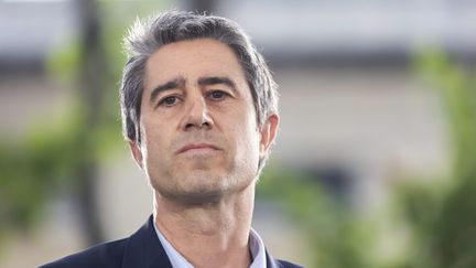 Fran&ccedil;ois Ruffin, lors d'un meeting du Nouveau Front populaire, le 17 juin 2024. (VINCENT ISORE / MAXPPP)