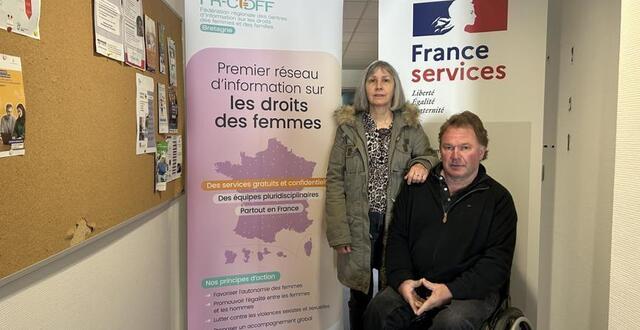 photo le 14&nbsp;avril 2025, catherine henry, premi&egrave;re adjointe au maire de gourin et yann jondot, vice-pr&eacute;sident &agrave; rm com, ont accueilli les professionnels de l&rsquo;accompagnement des victimes de violences intrafamiliales, pour la premi&egrave;re permanence, &agrave; gourin. &copy; ouest-france 