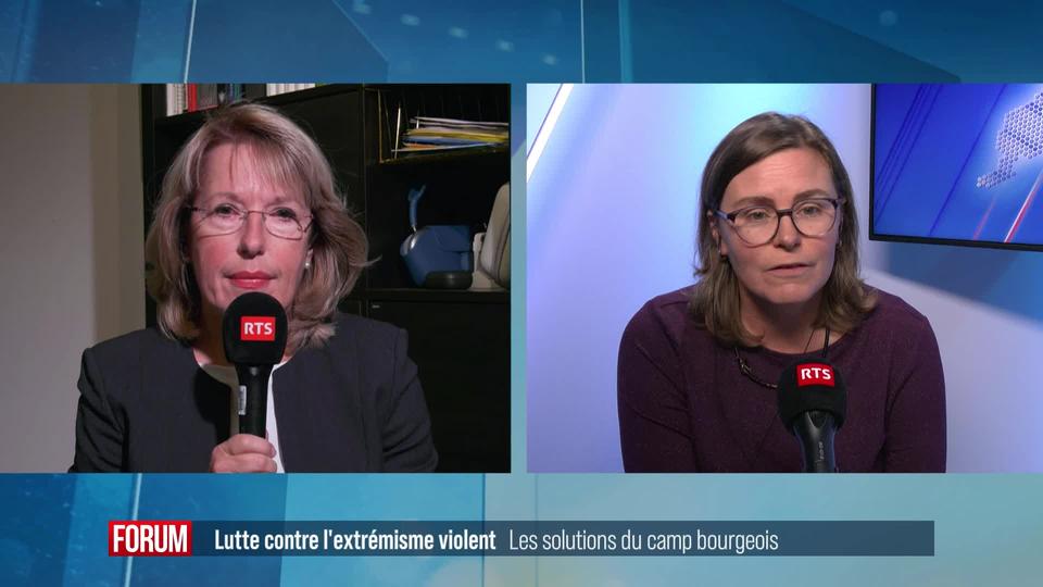 La Suisse est-elle mal arm&eacute;e face &agrave; "l&rsquo;extr&eacute;misme violent"? D&eacute;bat entre Jacqueline de Quattro et Clarence Chollet