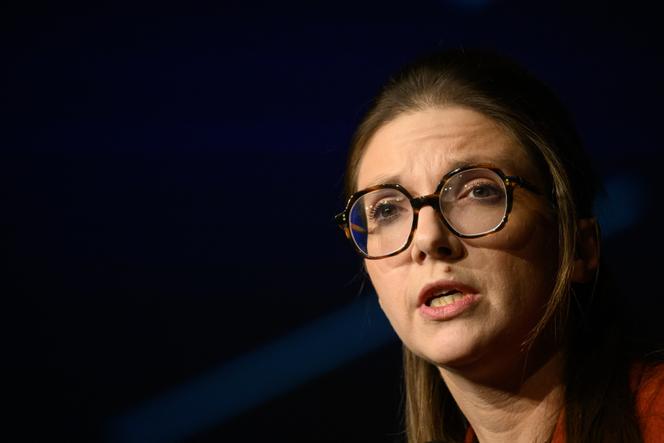 La ministre d&eacute;l&eacute;gu&eacute;e charg&eacute;e de la lutte contre les discriminations, Aurore Berg&eacute;, &agrave; Nantes, le 14&nbsp;janvier 2026.